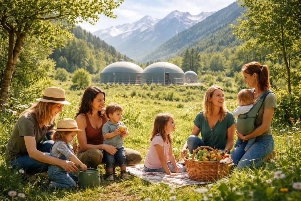 Énergie renouvelable pour mamans écologiques avec biogaz et méthanisation en Rhône-Alpes