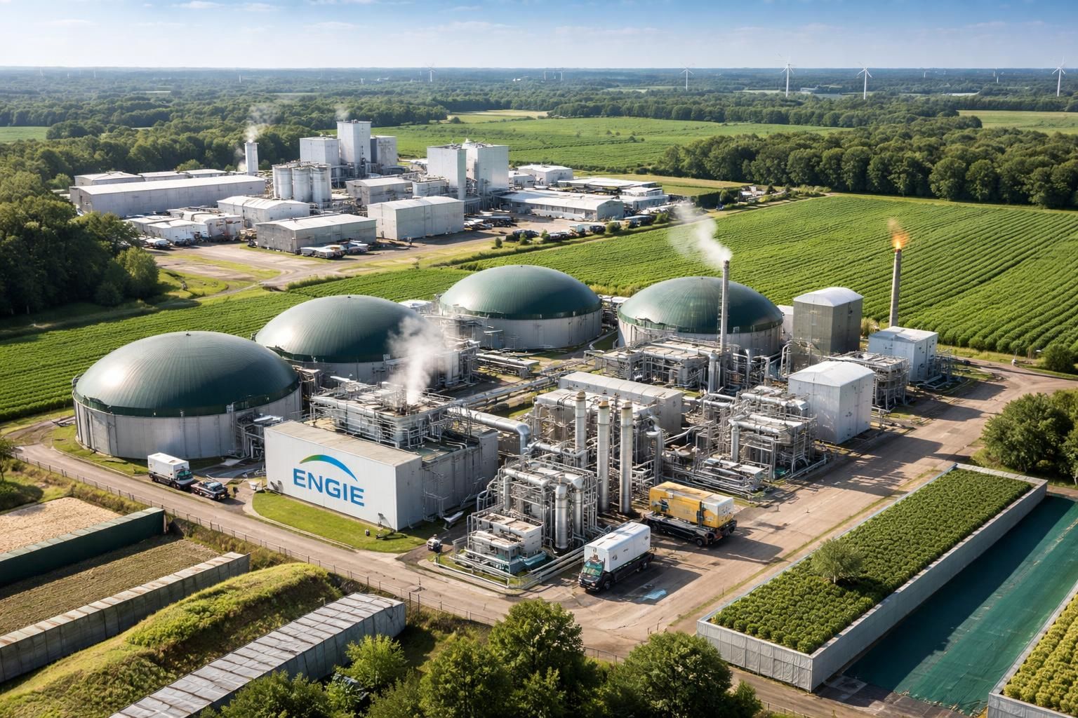 engie conçoit des solutions innovantes de biogaz pour accompagner les entreprises agroalimentaires dans leur transition énergétique durable.