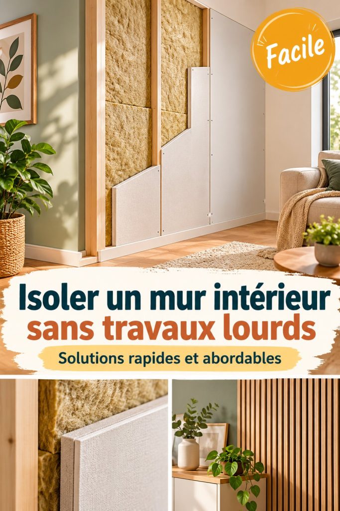 Un mur intérieur nouvellement isolé avec des matériaux écologiques, illustrant une technique d'isolation simple et efficace.