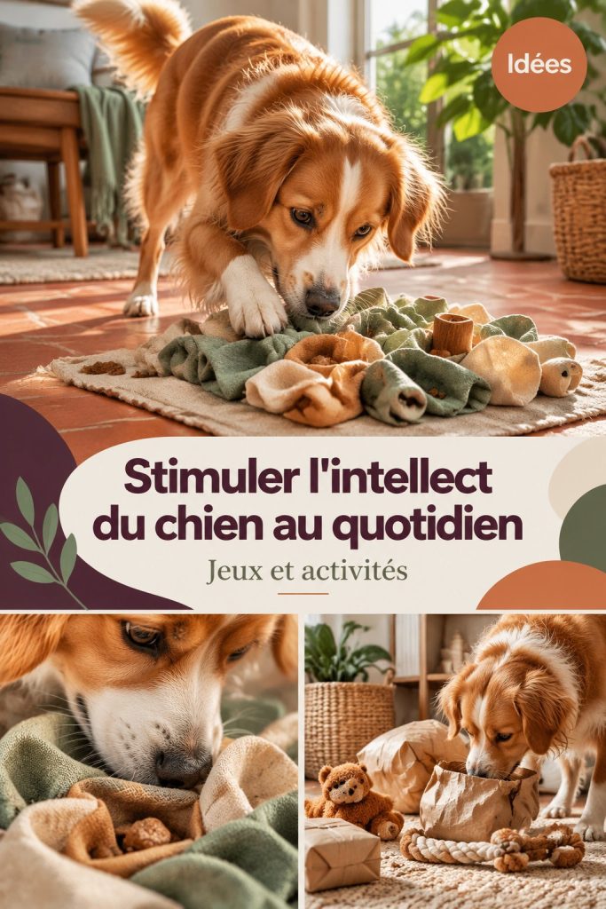 Un chien jouant avec un jouet stimulant qui favorise son intellect.